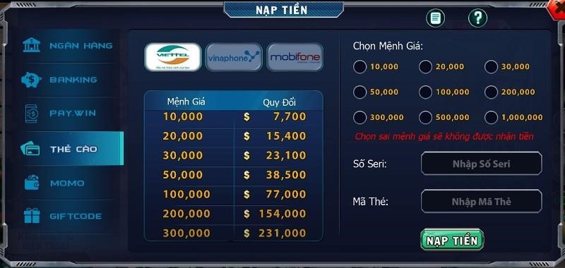 Cách nạp tiền Bet52 Club