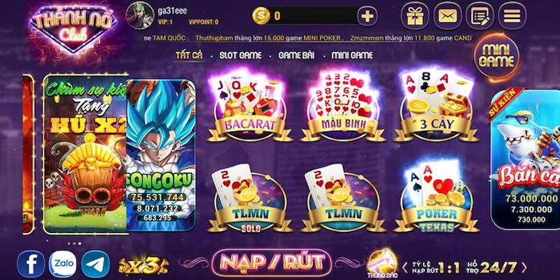 Thanhno club - Chi tiết sân chơi đi đầu chất lượng giải trí 3 Thanhno club Mini Game
