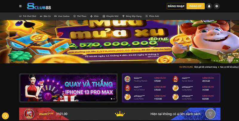 Sclub88 Com - Sảnh game giải trí đổi thưởng hot nhất 2024 2 Các trò chơi tại Sclub88 com