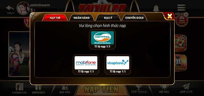 Taixiu Co - Thiên đường cá cược uy tín và chất nhất hiện nay 4 Hướng dẫn cách nạp tiền vào Taixiu co