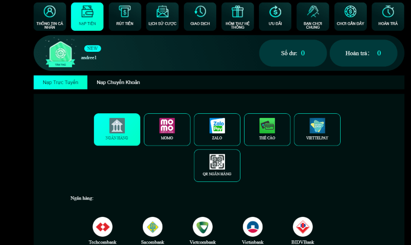 Z68 Club - Sân chơi đổi thưởng trực tuyến chất lượng, đẳng cấp 4 Các bước thực hiện nạp tiền tại cổng game Z68 Club