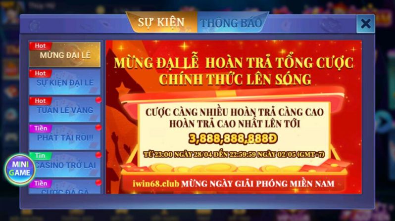 Iwin68 club - Cổng game online uy tín, đứng đầu thị trường Châu Á 6 Tổng hợp các khuyến mãi HOT của Iwin68 club
