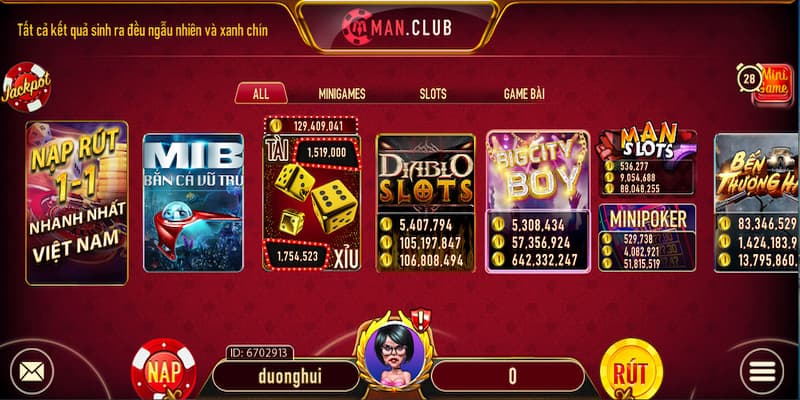 Man club - Chi tiết về cổng game đổi thưởng số 1 Việt Nam 2 Đa dạng nhiều thể loại cá cược đổi thưởng tại Man club