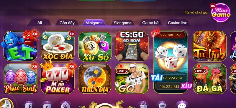 Choáng club - Sân chơi giải trí trực tuyến đỉnh nhất 2024 4 Mini game tại Choáng club