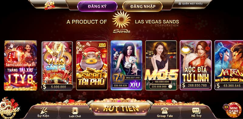 Sunvin - Cổng game đổi thưởng trực tuyến hàng đầu Châu Á 2 Những trò chơi có tại Sunvin