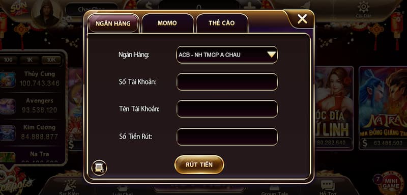 Sunvin - Cổng game đổi thưởng trực tuyến hàng đầu Châu Á 4 Hướng dẫn cách nạp tiền vào tài khoản Sunvin