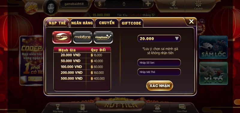 Cuon fun - Thiên đường game đổi thưởng uy tín số 1 Việt Nam 4 Hướng dẫn nạp tiền Cuon fun