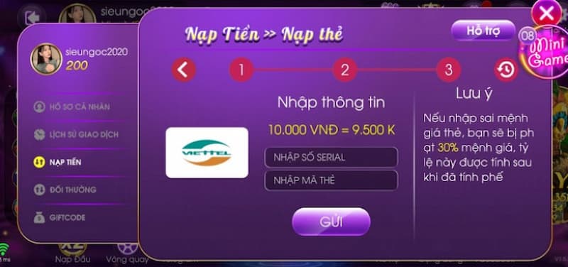 Ken88 - Huyền thoại nổ hũ siêu chất trên thị trường hiện nay 3 Hướng dẫn nạp tiền vào Ken88