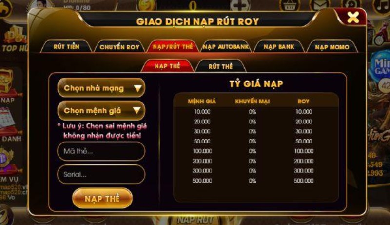 Roy79 - Sân chơi đổi thưởng cực hot trong 2024 3 Hướng dẫn nạp tiền Roy79