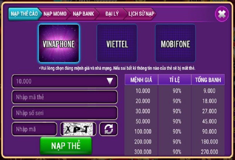 Banh Club - Sân chơi nổ hũ đỉnh cao không thể bỏ lỡ 4 Hướng dẫn nạp tiền vào Banh club