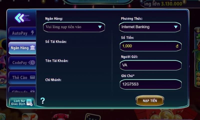 San Club - Khám phá cổng game giải trí hot nhất 2024 4 Hướng dẫn cách nạp tiền vào San club