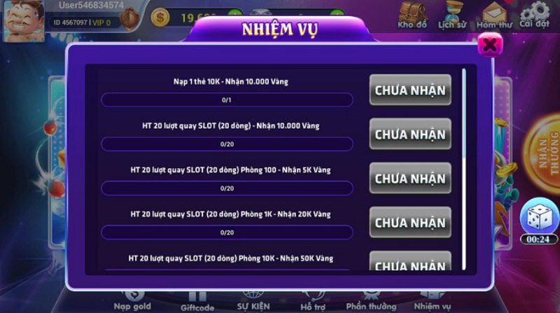Liên minh bắn cá - Game đổi thưởng thế hệ mới 2024 7 Nhiệm vụ lĩnh thưởng tại Liên Minh bắn cá