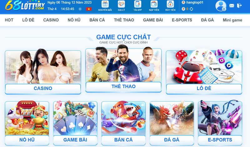 Nhà cái FB68 - Sân chơi uy tín số 1 thị trường Châu Á 2 68Lottery cung cấp nhiều tựa game cá cược vô cùng thú vị