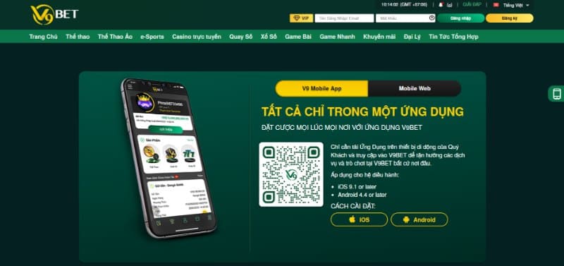 V9bet - Khám phá kho game chất lượng ăn thưởng khủng 4 Hướng dẫn cách tải app V9bet về điện thoại
