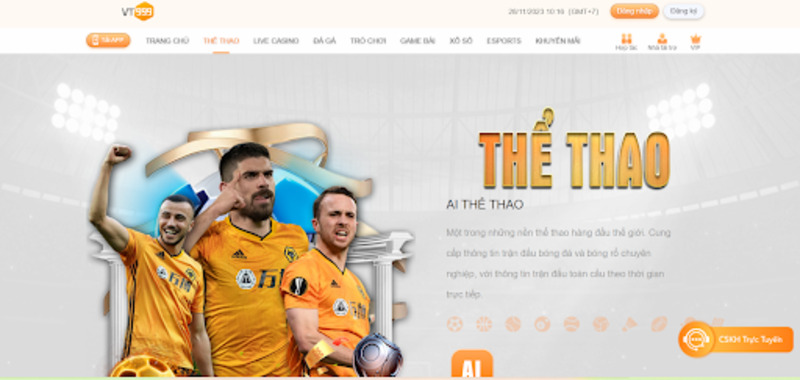 VT999 - Xứng danh sân chơi cá cược uy tín nhất Việt Nam 2 Sảnh cược thể thao hấp dẫn