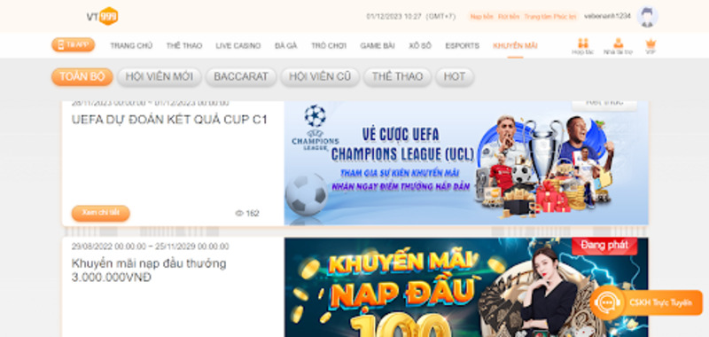 VT999 - Xứng danh sân chơi cá cược uy tín nhất Việt Nam 7 Đa dạng khuyến mãi khủng