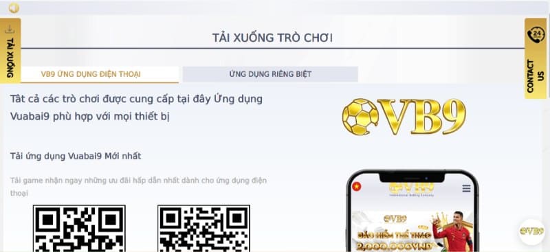 Vuabai9 - Nhà cái uy tín, kết quả công bằng, minh bạch 4 Tải ứng dụng Vuabai9 về thiết bị