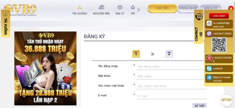 Vuabai9 - Nhà cái uy tín, kết quả công bằng, minh bạch 5 Đăng ký tài khoản nhanh chóng